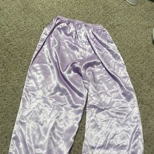 Purple silk high waisted pants